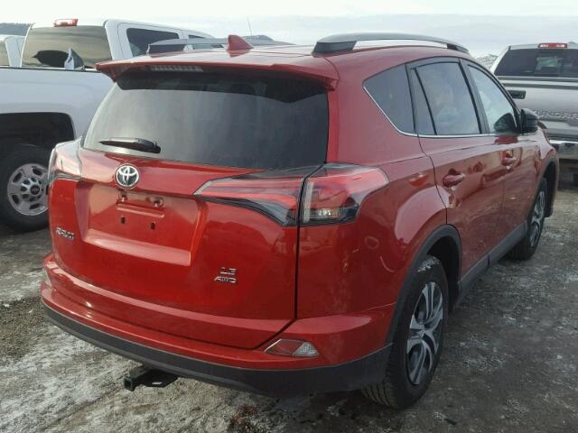 2T3BFREV4HW665362 - 2017 TOYOTA RAV4 LE RED photo 4