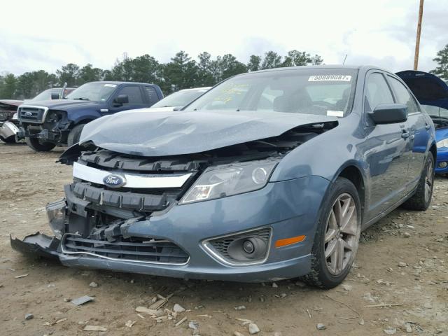 3FAHP0JG7BR149721 - 2011 FORD FUSION SEL BLUE photo 2