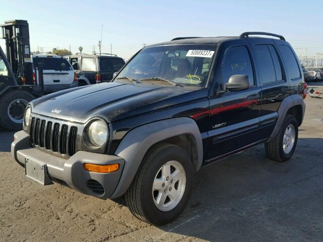 1J4GK48K32W249263 - 2002 JEEP LIBERTY SP BLACK photo 2