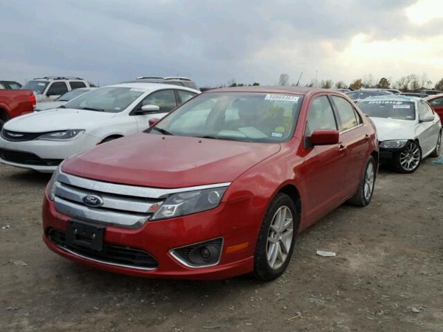 3FAHP0JG5AR420659 - 2010 FORD FUSION SEL RED photo 2