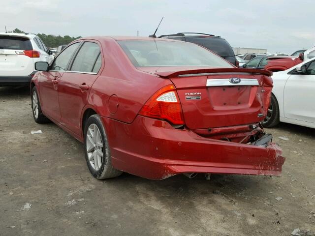 3FAHP0JG5AR420659 - 2010 FORD FUSION SEL RED photo 3