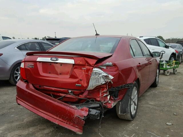 3FAHP0JG5AR420659 - 2010 FORD FUSION SEL RED photo 4