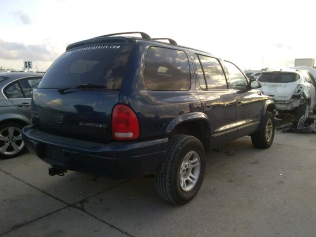 1B4HS48N02F146397 - 2002 DODGE DURANGO SL BLUE photo 4