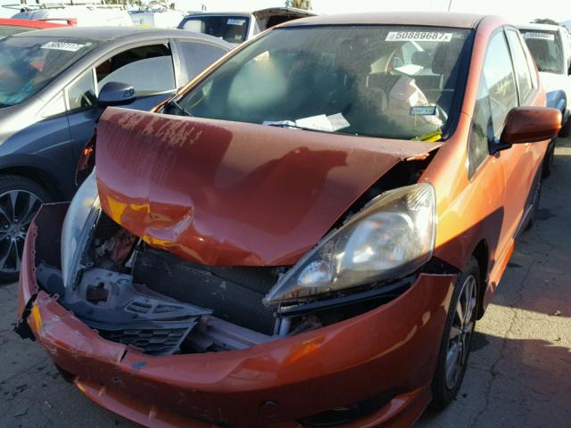 JHMGE8H56CC007664 - 2012 HONDA FIT SPORT ORANGE photo 2