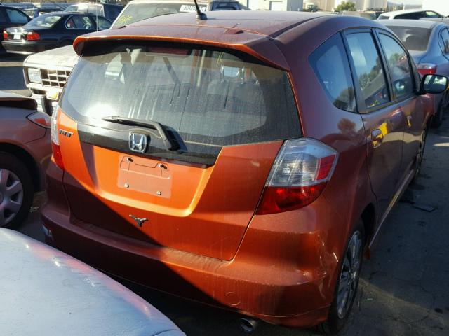 JHMGE8H56CC007664 - 2012 HONDA FIT SPORT ORANGE photo 4