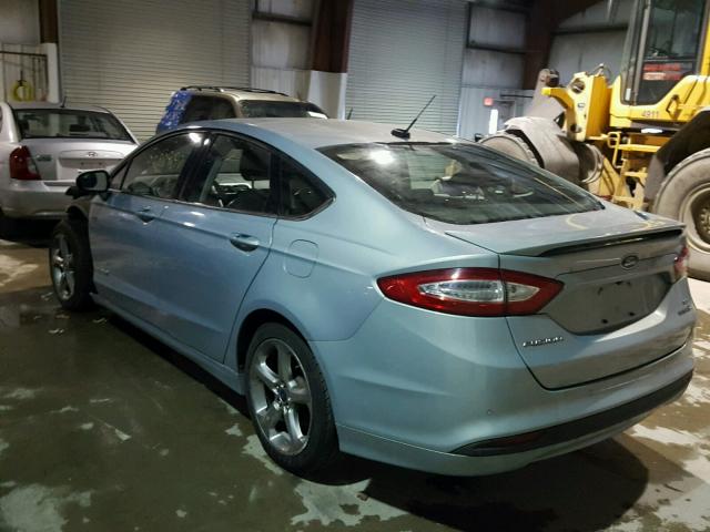 3FA6P0LU3DR109617 - 2013 FORD FUSION SE BLUE photo 3