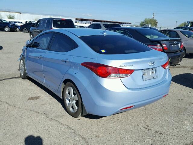 KMHDH4AE2DU808520 - 2013 HYUNDAI ELANTRA GL BLUE photo 3