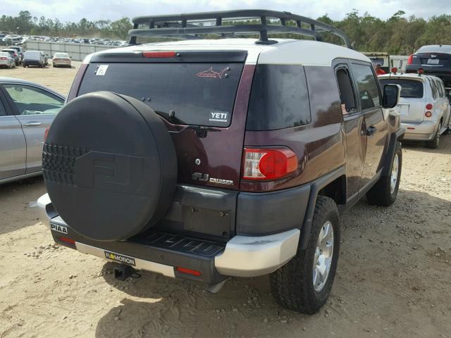 JTEZU11F170004732 - 2007 TOYOTA FJ CRUISER MAROON photo 4