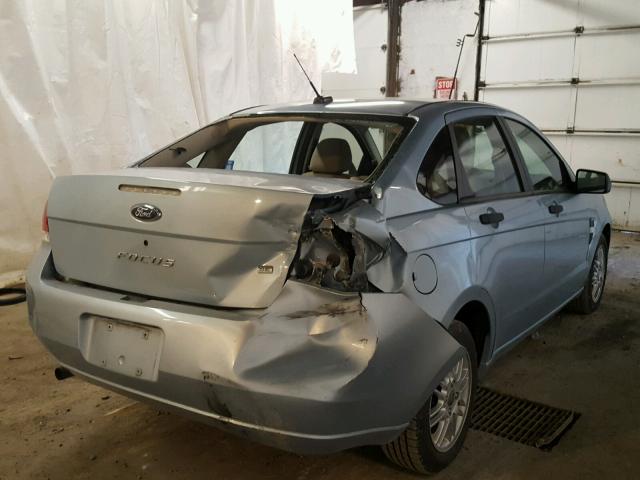 1FAHP35N38W263859 - 2008 FORD FOCUS SE BLUE photo 4