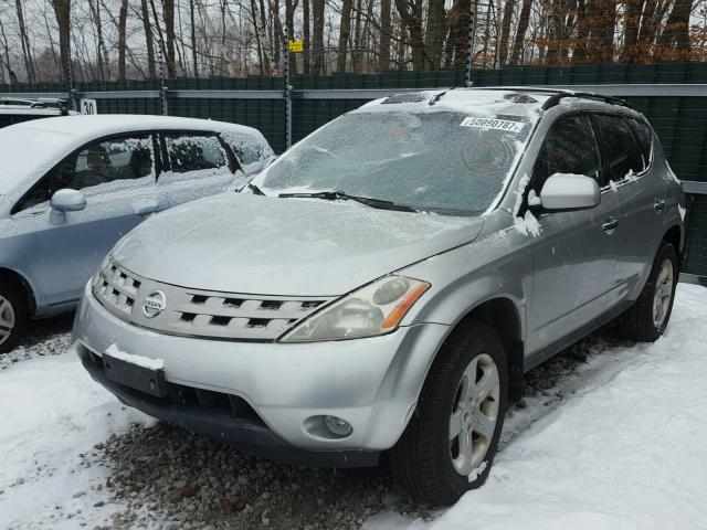 JN8AZ08W75W435402 - 2005 NISSAN MURANO SL SILVER photo 2