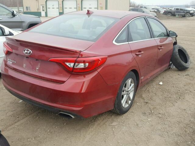 5NPFZ4AF7FH205272 - 2015 HYUNDAI SONATA RED photo 4