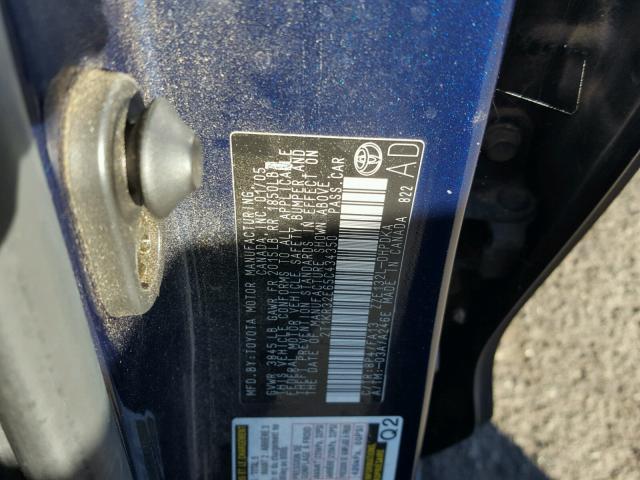 2T1KR32E65C434350 - 2005 TOYOTA COROLLA MA BLUE photo 10