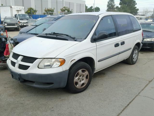 1B4GP15B62B556425 - 2002 DODGE CARAVAN EC WHITE photo 2