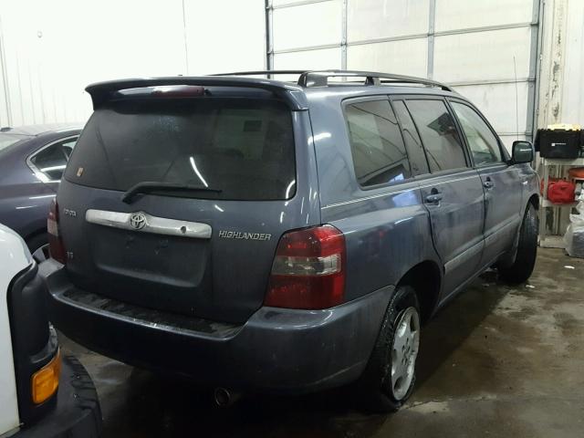 JTEGP21A160123789 - 2006 TOYOTA HIGHLANDER BLUE photo 4