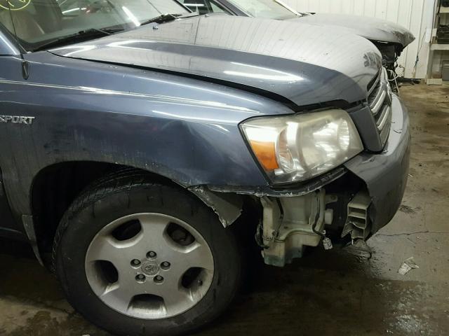 JTEGP21A160123789 - 2006 TOYOTA HIGHLANDER BLUE photo 9