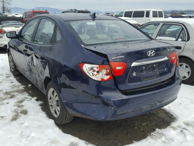 KMHDU4AD6AU991869 - 2010 HYUNDAI ELANTRA BL BLUE photo 3