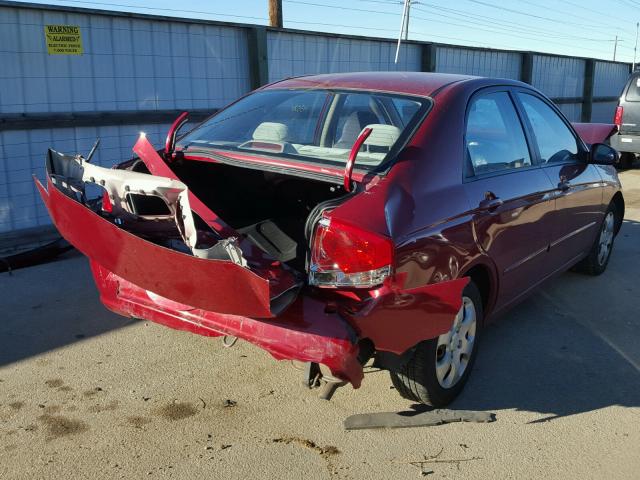 KNAFE121885520577 - 2008 KIA SPECTRA EX RED photo 4