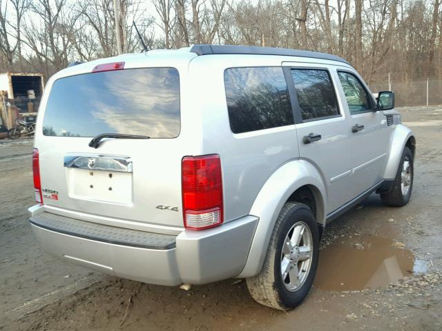 1D8GU58K57W570297 - 2007 DODGE NITRO SLT SILVER photo 4