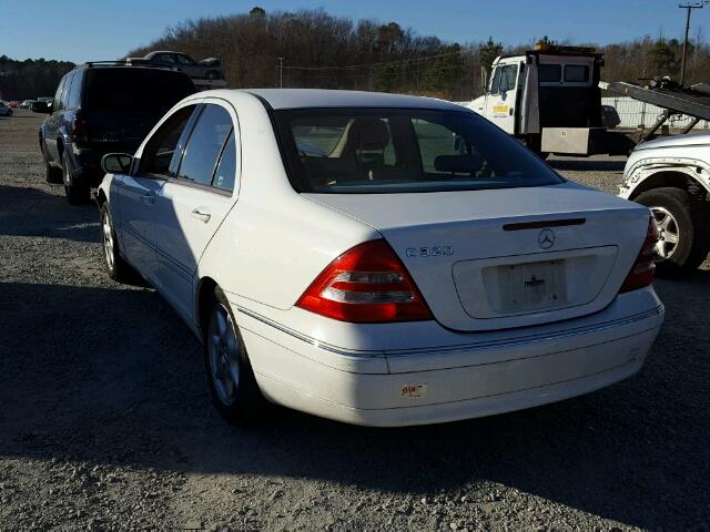 WDBRF64J93F330831 - 2003 MERCEDES-BENZ C 320 WHITE photo 3