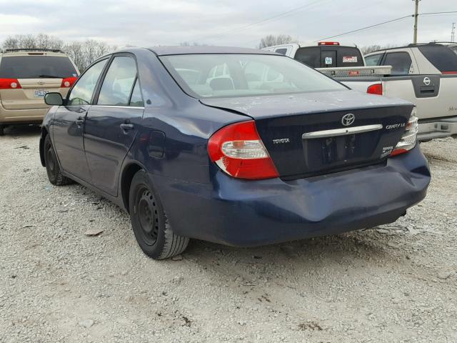 4T1BE32K42U502530 - 2002 TOYOTA CAMRY LE BLUE photo 3