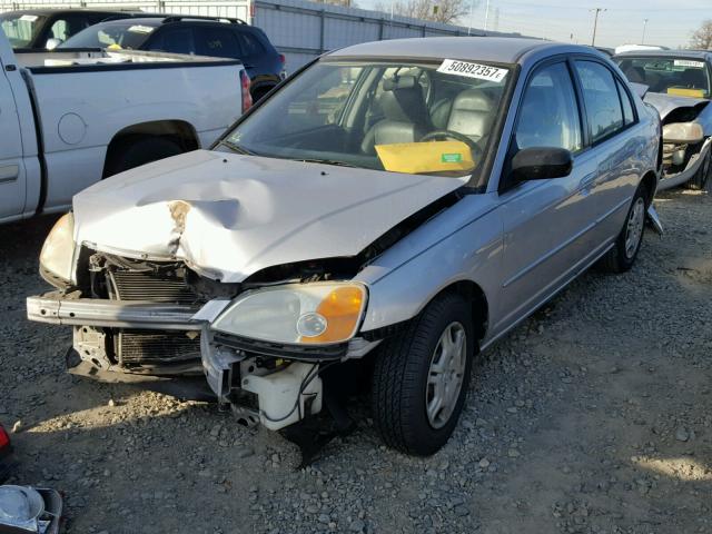 1HGES16652L059176 - 2002 HONDA CIVIC LX SILVER photo 2