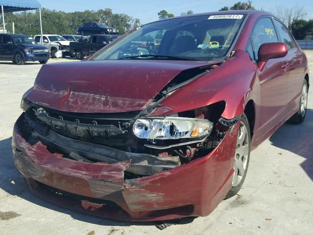 2HGFA1F51AH572788 - 2010 HONDA CIVIC LX MAROON photo 2