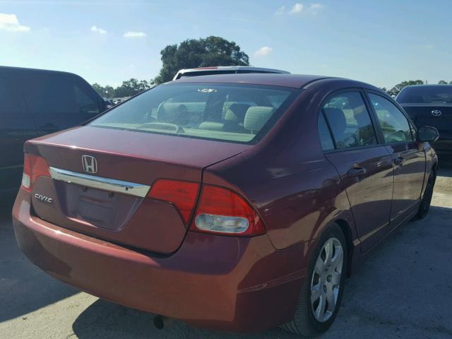 2HGFA1F51AH572788 - 2010 HONDA CIVIC LX MAROON photo 4