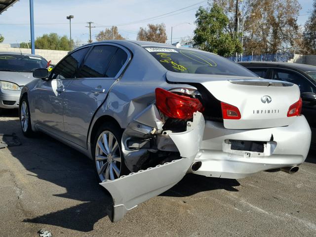 JNKBV61F68M278937 - 2008 INFINITI G35 SILVER photo 3