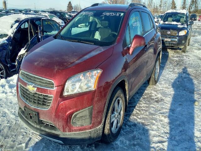 3GNCJSSB3FL243003 - 2015 CHEVROLET TRAX 2LT BURGUNDY photo 2