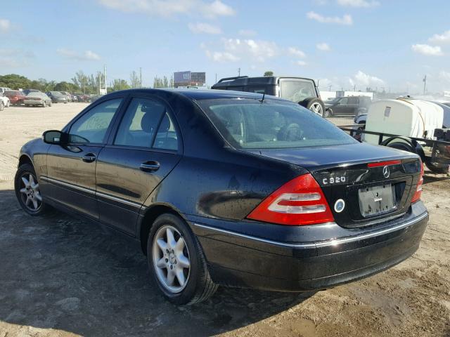 WDBRF64J82F154627 - 2002 MERCEDES-BENZ C 320 BLACK photo 3