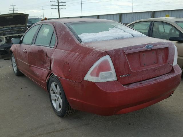 3FAHP07Z87R110779 - 2007 FORD FUSION SE RED photo 3