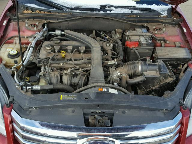 3FAHP07Z87R110779 - 2007 FORD FUSION SE RED photo 7