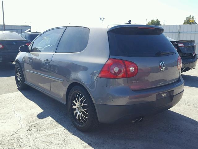 WVWFV71K49W145427 - 2009 VOLKSWAGEN GTI GRAY photo 3