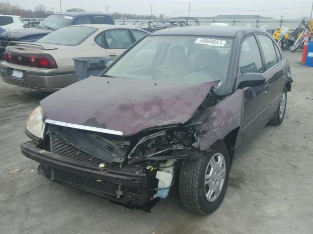 1HGES16531L054435 - 2001 HONDA CIVIC LX PURPLE photo 2