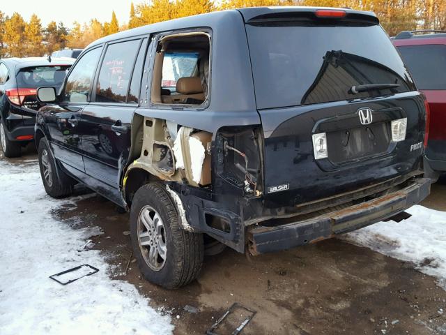 5FNYF18545B009316 - 2005 HONDA PILOT EXL BLACK photo 3