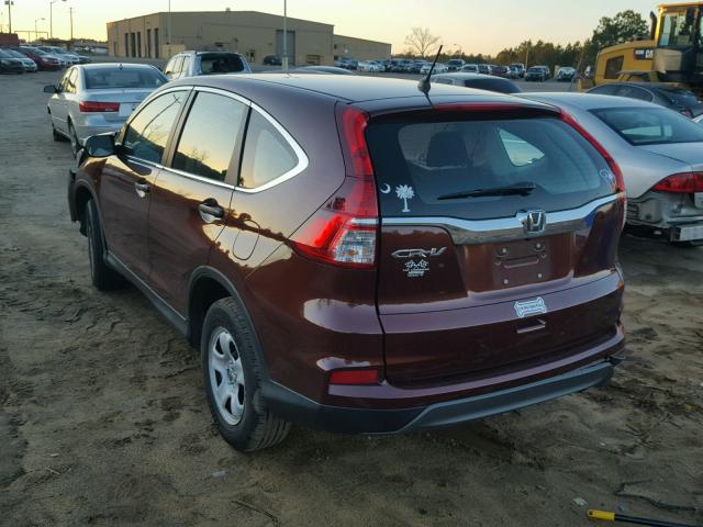 2HKRM3H35FH548471 - 2015 HONDA CR-V LX MAROON photo 3