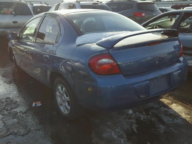 1B3ES56C13D102162 - 2003 DODGE NEON SXT BLUE photo 3