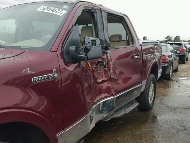 5LTPW18516FJ06432 - 2006 LINCOLN MARK LT BURGUNDY photo 9