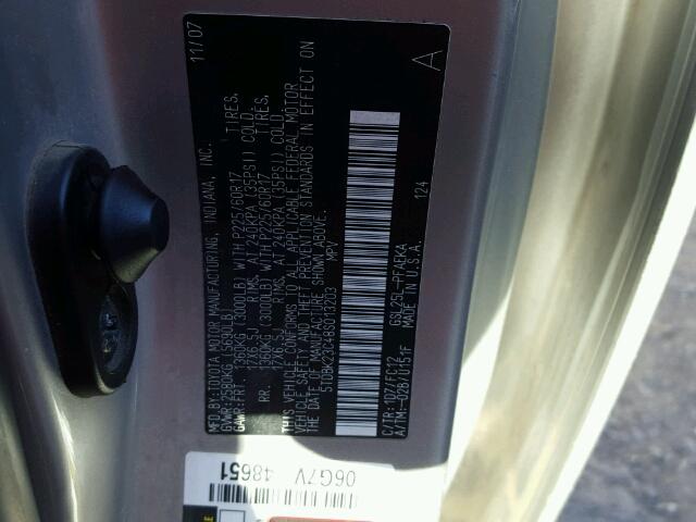 5TDBK23C48S013203 - 2008 TOYOTA SIENNA LE SILVER photo 10