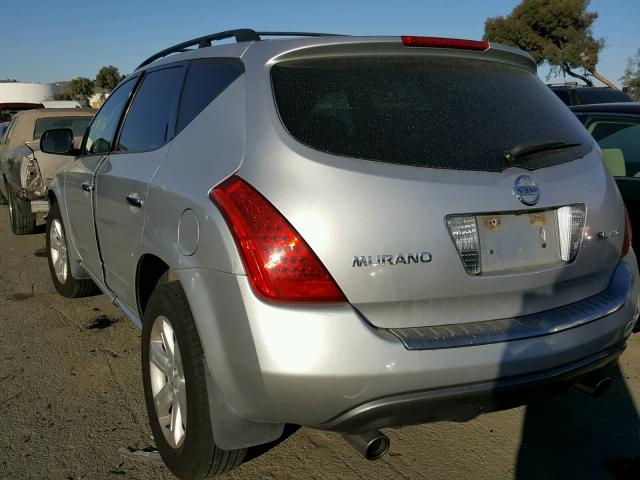 JN8AZ08W27W618418 - 2007 NISSAN MURANO SL SILVER photo 3