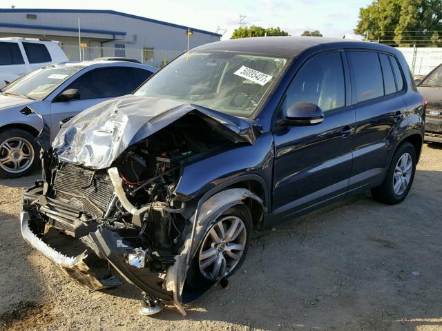 WVGBV3AX3EW597412 - 2014 VOLKSWAGEN TIGUAN S BLUE photo 2