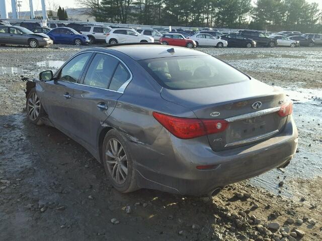 JN1BV7AR9FM409473 - 2015 INFINITI Q50 BASE GRAY photo 3