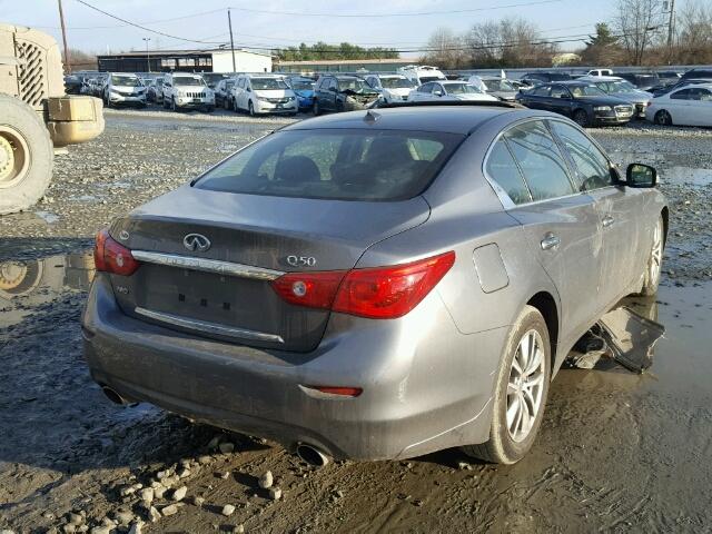 JN1BV7AR9FM409473 - 2015 INFINITI Q50 BASE GRAY photo 4