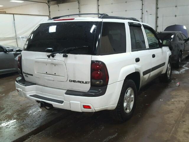 1GNDT13SX32283857 - 2003 CHEVROLET TRAILBLAZE WHITE photo 4