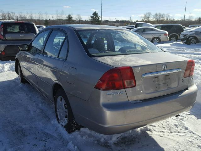 2HGES16502H561825 - 2002 HONDA CIVIC LX BEIGE photo 3