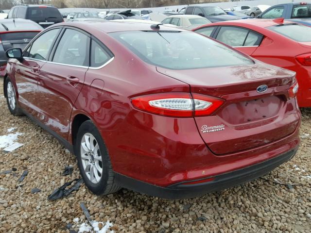 3FA6P0G75FR293644 - 2015 FORD FUSION S RED photo 3