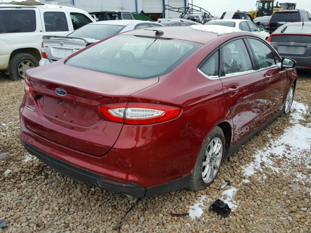 3FA6P0G75FR293644 - 2015 FORD FUSION S RED photo 4