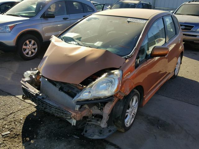 JHMGE8H58BC009527 - 2011 HONDA FIT SPORT ORANGE photo 2