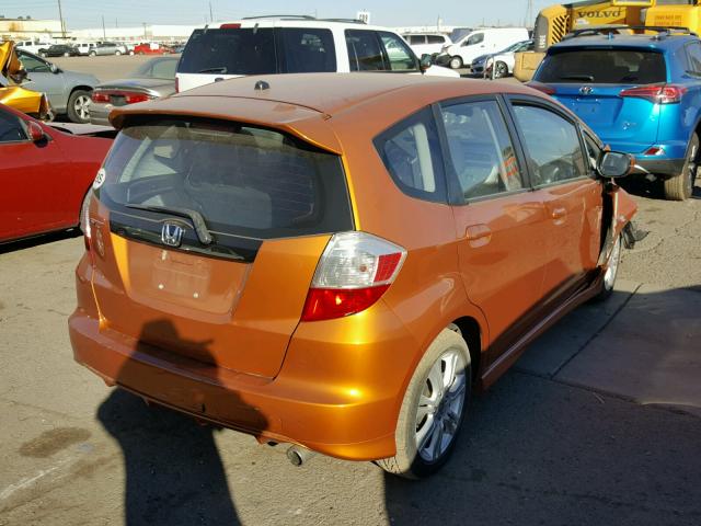 JHMGE8H58BC009527 - 2011 HONDA FIT SPORT ORANGE photo 4