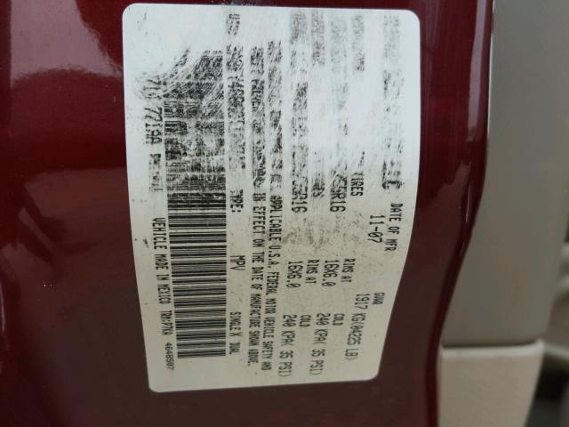 3A8FY48B68T128718 - 2008 CHRYSLER PT CRUISER MAROON photo 10